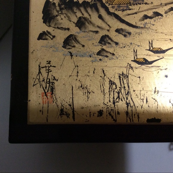 ❤️Vintage large Japanese painted jewelry music box - Picture 6 of 17